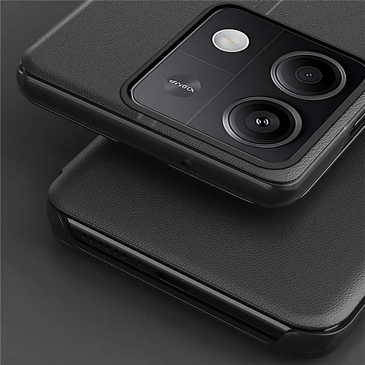 For Xiaomi Redmi Note 13 Pro 5G / Poco X6 5G Cover View Window Scratch-proof Phone Stand Case