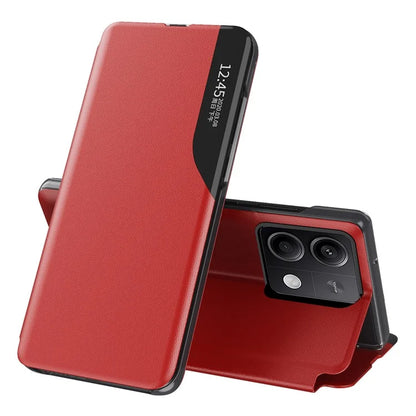 For Xiaomi Redmi Note 13 Pro 5G / Poco X6 5G Cover View Window Scratch-proof Phone Stand Case