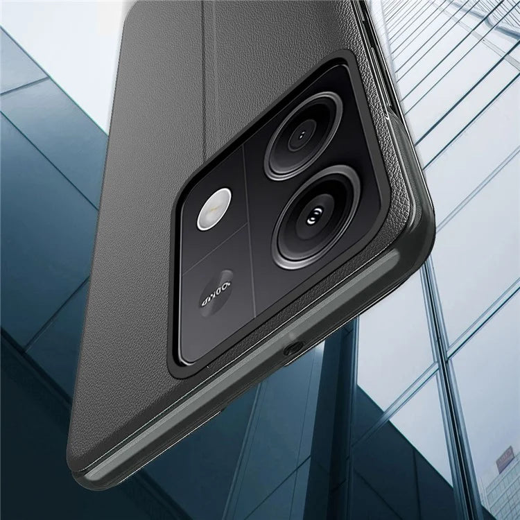 For Xiaomi Redmi Note 13 Pro 5G / Poco X6 5G Cover View Window Scratch-proof Phone Stand Case