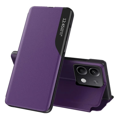 For Xiaomi Redmi Note 13 Pro 5G / Poco X6 5G Cover View Window Scratch-proof Phone Stand Case