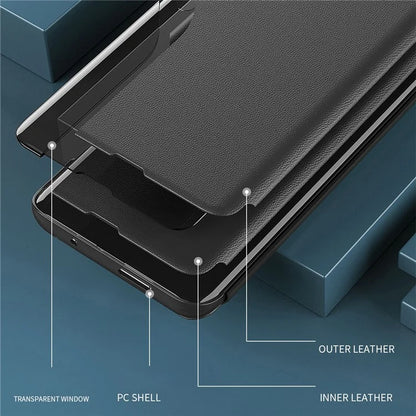 For Xiaomi Redmi Note 13 Pro 5G / Poco X6 5G Cover View Window Scratch-proof Phone Stand Case