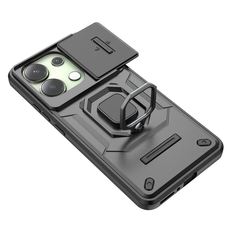 For Xiaomi Redmi Note 13 4G Case PC+TPU Slide Lens Lid Phone Cover