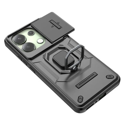For Xiaomi Redmi Note 13 4G Case PC+TPU Slide Lens Lid Phone Cover