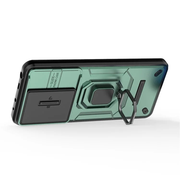 For Xiaomi Redmi Note 13 4G Case PC+TPU Slide Lens Lid Phone Cover