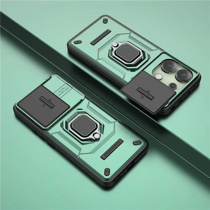 For Xiaomi Redmi Note 13 4G Case PC+TPU Slide Lens Lid Phone Cover