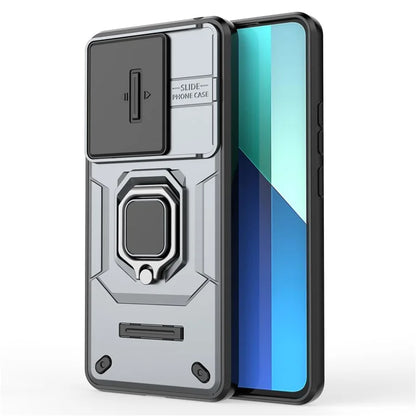 For Xiaomi Redmi Note 13 4G Case PC+TPU Slide Lens Lid Phone Cover