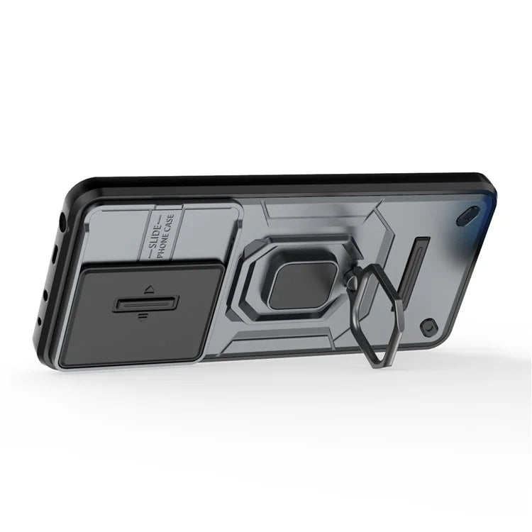 For Xiaomi Redmi Note 13 4G Case PC+TPU Slide Lens Lid Phone Cover