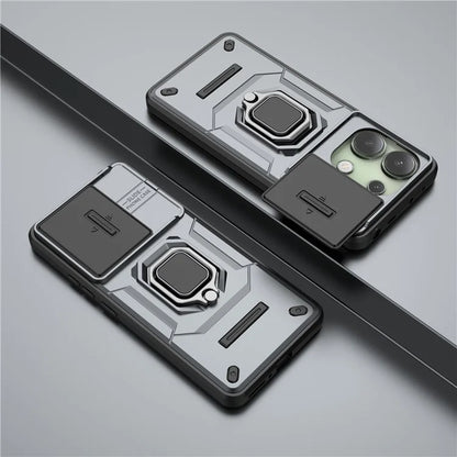 For Xiaomi Redmi Note 13 4G Case PC+TPU Slide Lens Lid Phone Cover