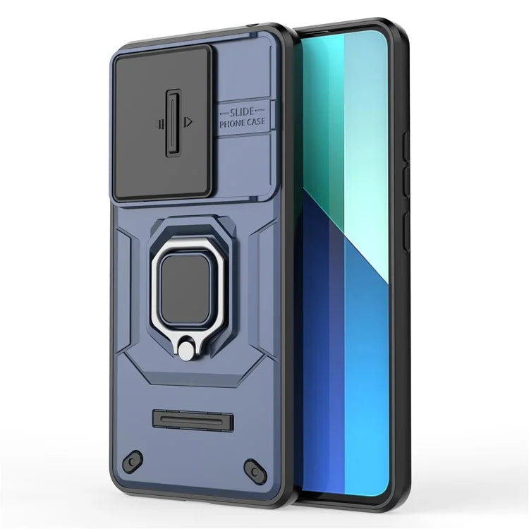 For Xiaomi Redmi Note 13 4G Case PC+TPU Slide Lens Lid Phone Cover