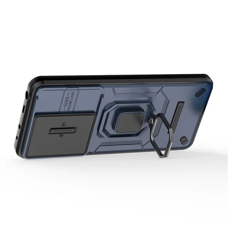 For Xiaomi Redmi Note 13 4G Case PC+TPU Slide Lens Lid Phone Cover