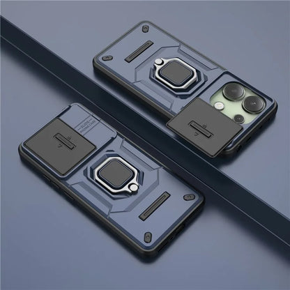 For Xiaomi Redmi Note 13 4G Case PC+TPU Slide Lens Lid Phone Cover