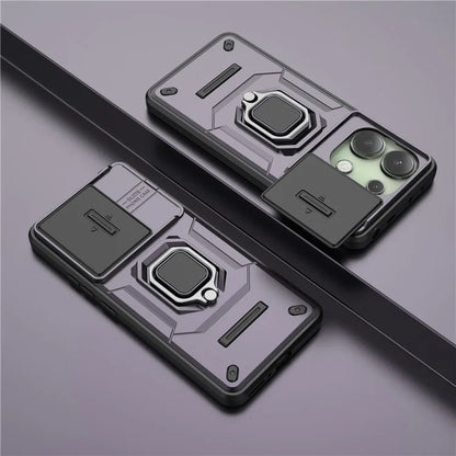 For Xiaomi Redmi Note 13 4G Case PC+TPU Slide Lens Lid Phone Cover