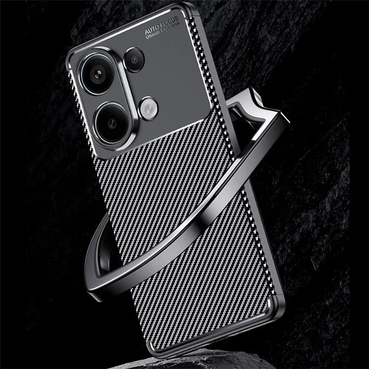 For Xiaomi Redmi Note 13 4G Case Carbon Fiber Texture Soft TPU Cover