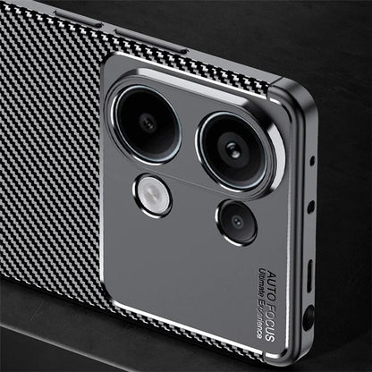 For Xiaomi Redmi Note 13 4G Case Carbon Fiber Texture Soft TPU Cover