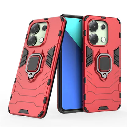 For Xiaomi Redmi Note 13 4G Case PC+TPU Anti-drop Phone Cover with Ring Holder Kickstand