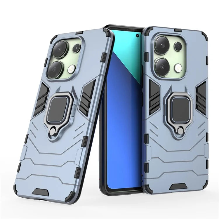 For Xiaomi Redmi Note 13 4G Case PC+TPU Anti-drop Phone Cover with Ring Holder Kickstand