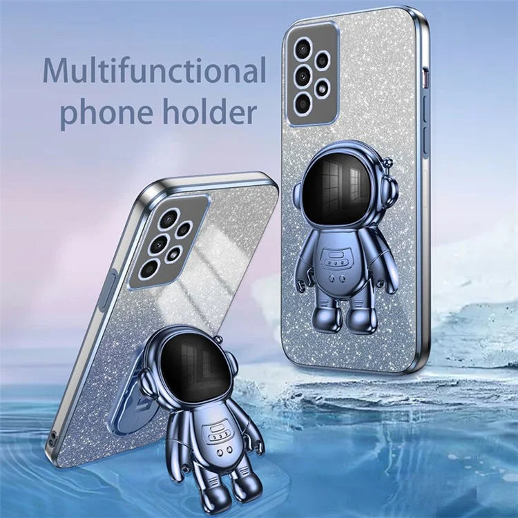 For Samsung Galaxy A13 4G PC+TPU Case Astronaut Kickstand Anti-shock Phone Back Cover