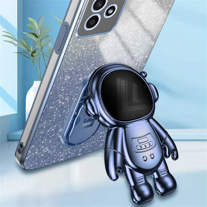 For Samsung Galaxy A13 4G PC+TPU Case Astronaut Kickstand Anti-shock Phone Back Cover