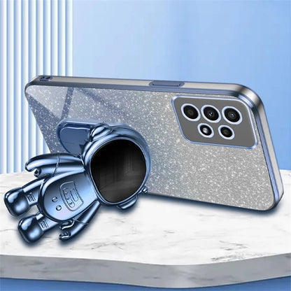 For Samsung Galaxy A13 4G PC+TPU Case Astronaut Kickstand Anti-shock Phone Back Cover