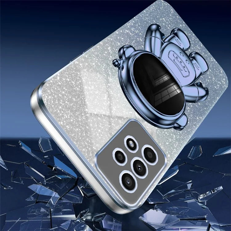 For Samsung Galaxy A13 4G PC+TPU Case Astronaut Kickstand Anti-shock Phone Back Cover