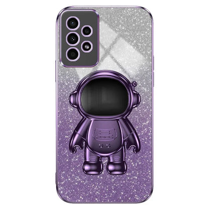 For Samsung Galaxy A13 4G PC+TPU Case Astronaut Kickstand Anti-shock Phone Back Cover