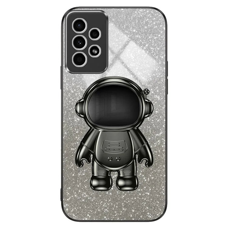 For Samsung Galaxy A13 4G PC+TPU Case Astronaut Kickstand Anti-shock Phone Back Cover