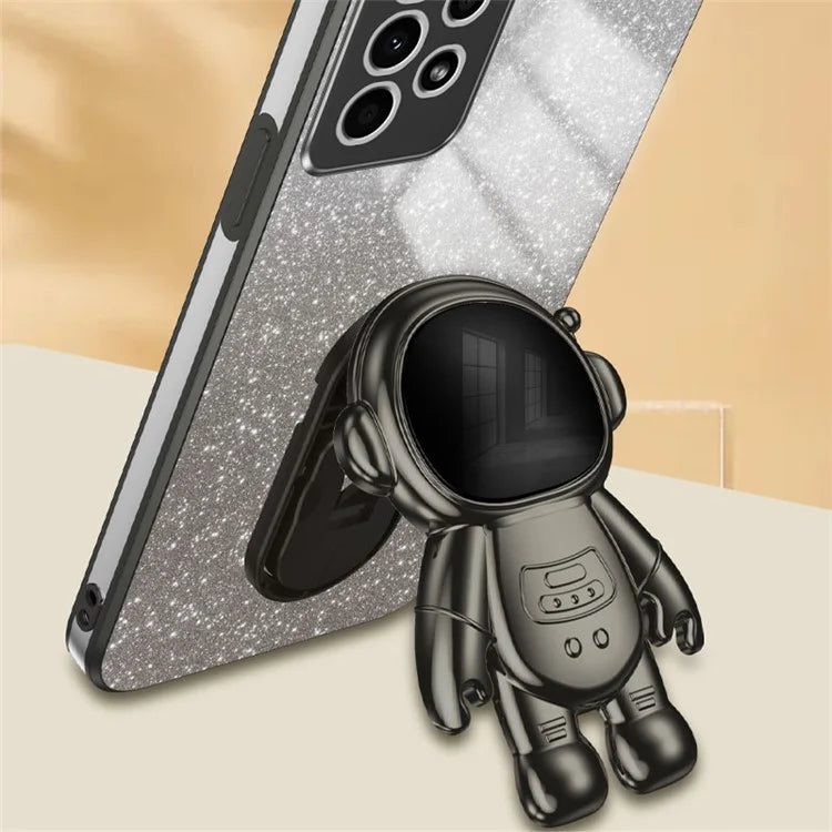 For Samsung Galaxy A13 4G PC+TPU Case Astronaut Kickstand Anti-shock Phone Back Cover