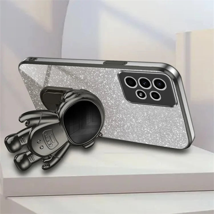 For Samsung Galaxy A13 4G PC+TPU Case Astronaut Kickstand Anti-shock Phone Back Cover