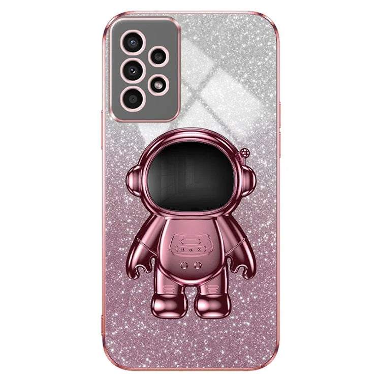 For Samsung Galaxy A13 4G PC+TPU Case Astronaut Kickstand Anti-shock Phone Back Cover