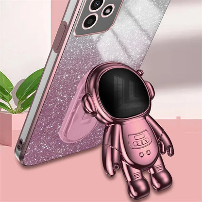 For Samsung Galaxy A13 4G PC+TPU Case Astronaut Kickstand Anti-shock Phone Back Cover