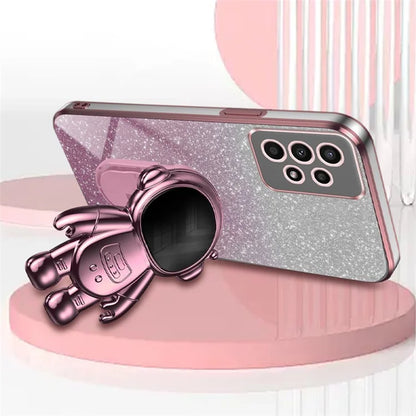 For Samsung Galaxy A13 4G PC+TPU Case Astronaut Kickstand Anti-shock Phone Back Cover