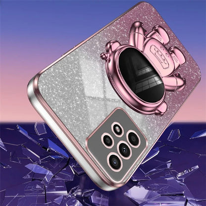 For Samsung Galaxy A13 4G PC+TPU Case Astronaut Kickstand Anti-shock Phone Back Cover