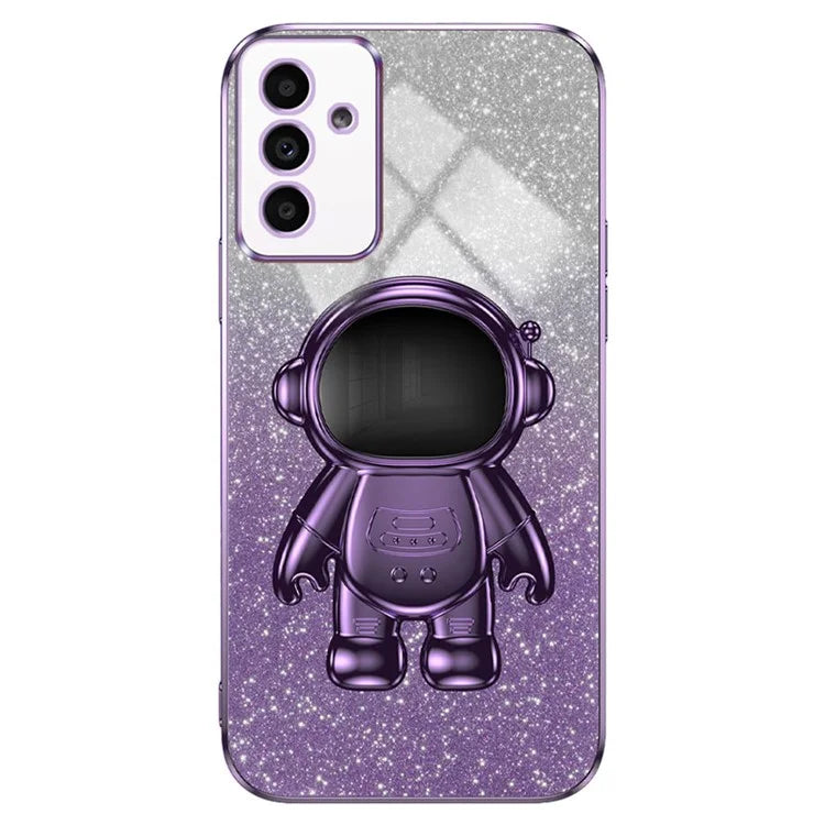 For Samsung Galaxy A14 5G / 4G Cell Phone Case Astronaut Kickstand Glitter PC+TPU Cover