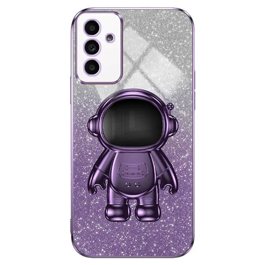For Samsung Galaxy A14 5G / 4G Cell Phone Case Astronaut Kickstand Glitter PC+TPU Cover