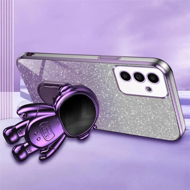 For Samsung Galaxy A14 5G / 4G Cell Phone Case Astronaut Kickstand Glitter PC+TPU Cover