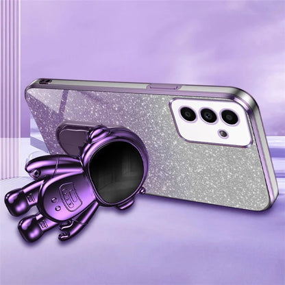 For Samsung Galaxy A14 5G / 4G Cell Phone Case Astronaut Kickstand Glitter PC+TPU Cover