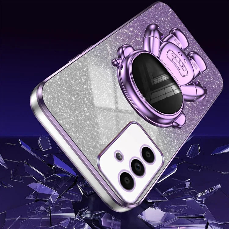 For Samsung Galaxy A14 5G / 4G Cell Phone Case Astronaut Kickstand Glitter PC+TPU Cover