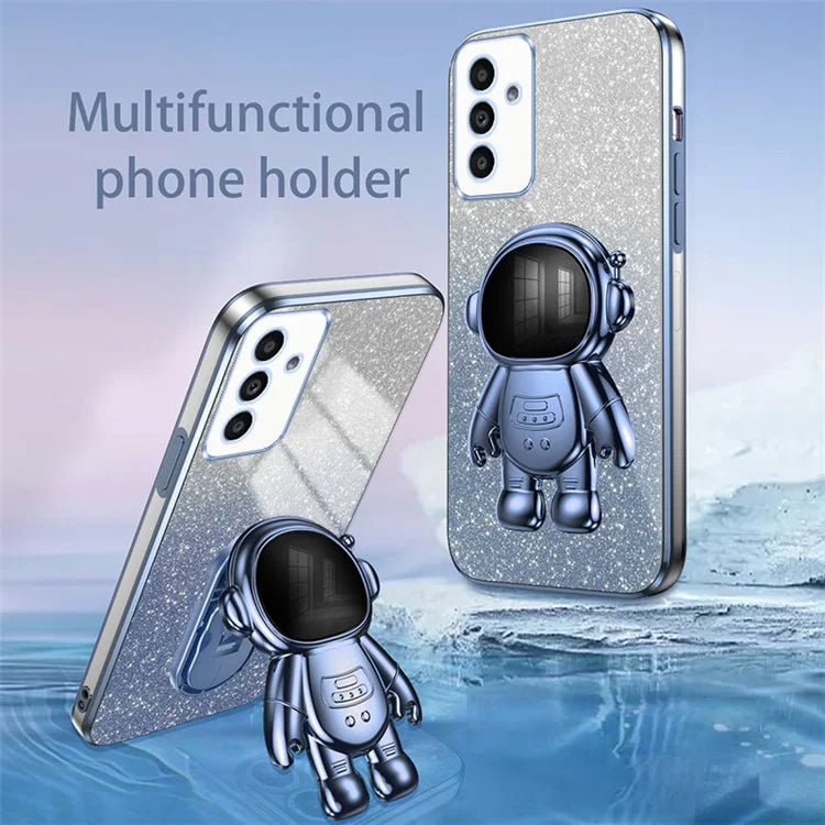 For Samsung Galaxy A14 5G / 4G Cell Phone Case Astronaut Kickstand Glitter PC+TPU Cover