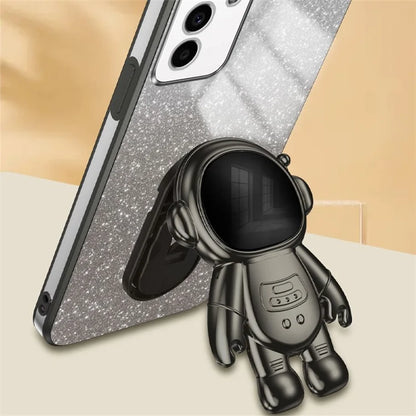 For Samsung Galaxy A14 5G / 4G Cell Phone Case Astronaut Kickstand Glitter PC+TPU Cover