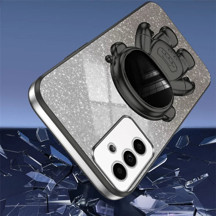 For Samsung Galaxy A14 5G / 4G Cell Phone Case Astronaut Kickstand Glitter PC+TPU Cover