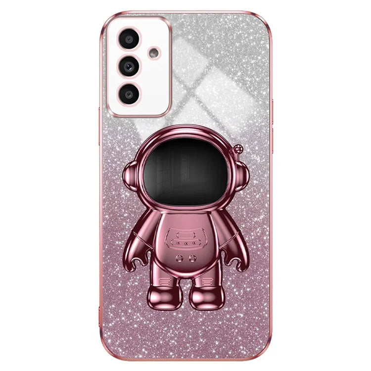 For Samsung Galaxy A14 5G / 4G Cell Phone Case Astronaut Kickstand Glitter PC+TPU Cover