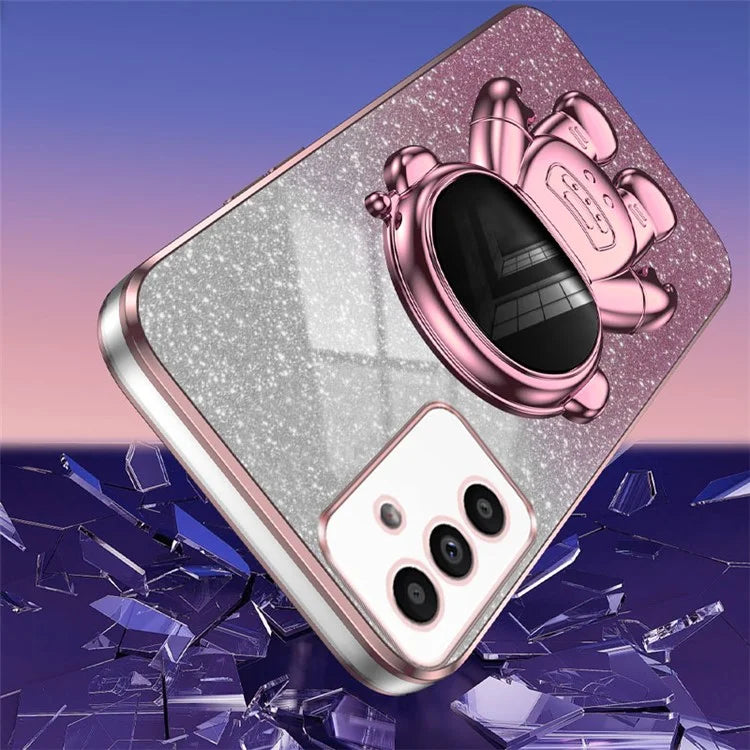 For Samsung Galaxy A14 5G / 4G Cell Phone Case Astronaut Kickstand Glitter PC+TPU Cover