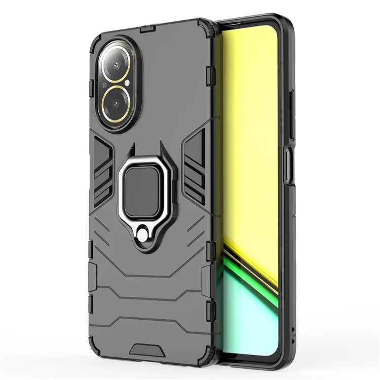 For Realme C67 4G Phone Case Ring Kickstand PC +TPU Hybrid Cover