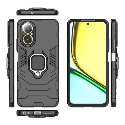For Realme C67 4G Phone Case Ring Kickstand PC +TPU Hybrid Cover