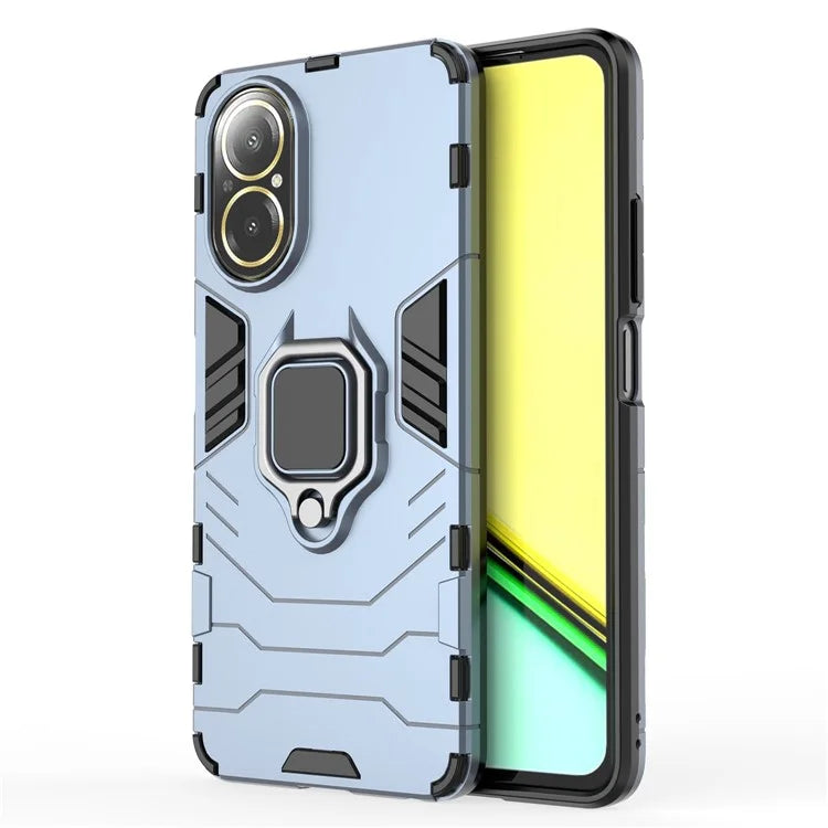 For Realme C67 4G Phone Case Ring Kickstand PC +TPU Hybrid Cover