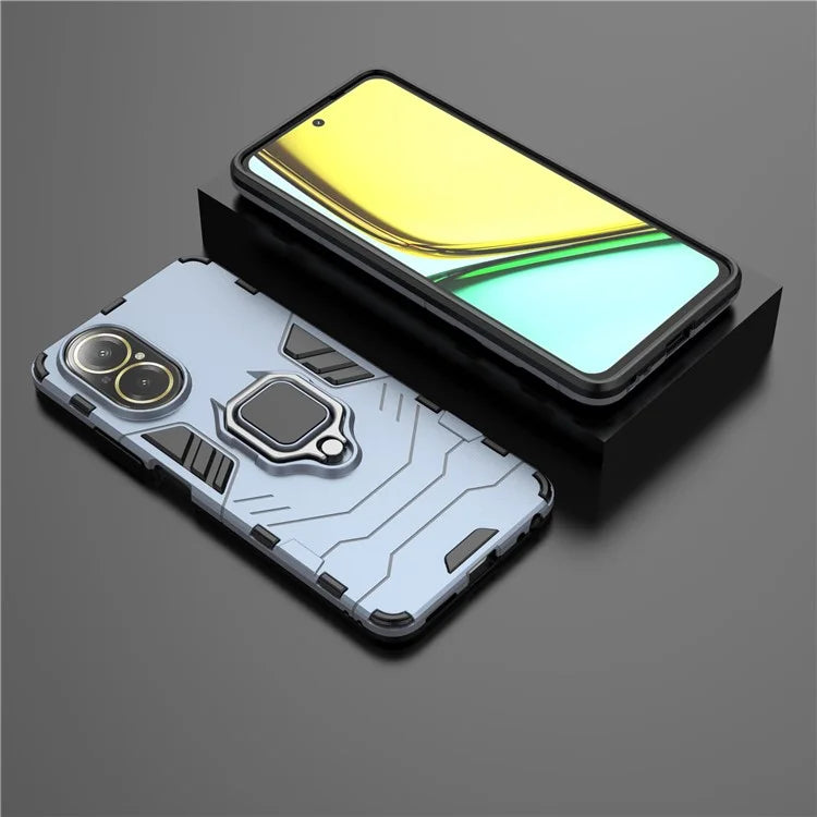 For Realme C67 4G Phone Case Ring Kickstand PC +TPU Hybrid Cover