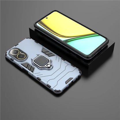 For Realme C67 4G Phone Case Ring Kickstand PC +TPU Hybrid Cover