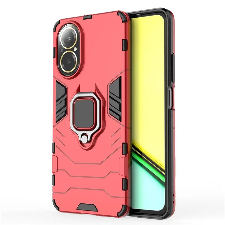 For Realme C67 4G Phone Case Ring Kickstand PC +TPU Hybrid Cover