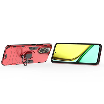 For Realme C67 4G Phone Case Ring Kickstand PC +TPU Hybrid Cover