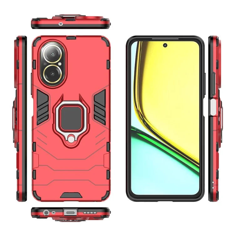 For Realme C67 4G Phone Case Ring Kickstand PC +TPU Hybrid Cover